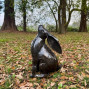 Hand Crafted Metal Springing Hare