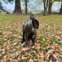 Hand Crafted Metal Springing Hare