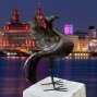 Hand Crafted Metal Springing Hare