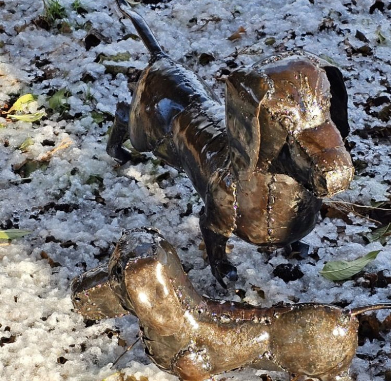 Hand Crafted Metal Large Duck