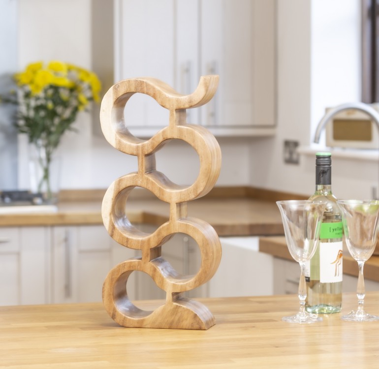 Carved Wooden Wine Rack snake