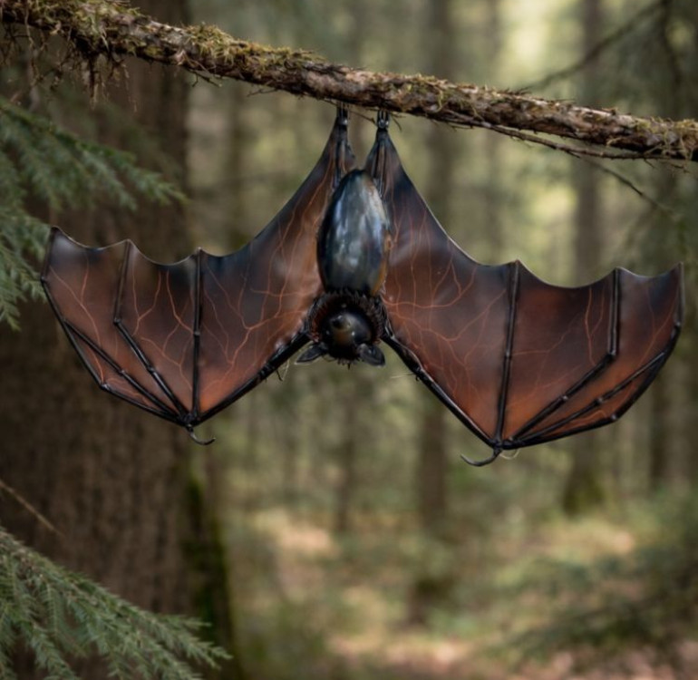 Hanging Bat with Open Wing