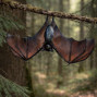 Hanging Bat with Open Wing