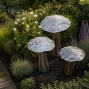 Recycled Metal Mushrooms set of 3