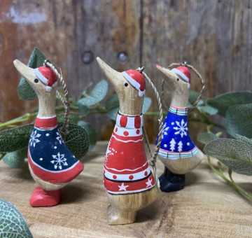 handmade and hand painted Santa Christmas tree decoration