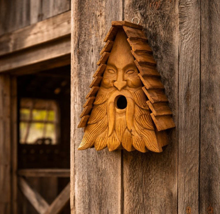 small driftwood handmade wall birdhouse nesting box
