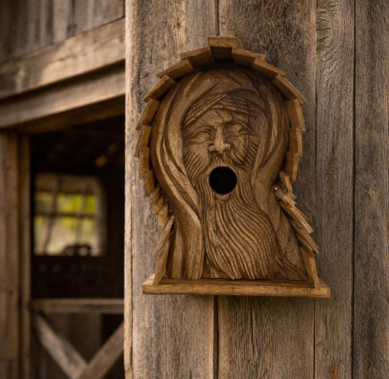small driftwood handmade wall birdhouse nesting box