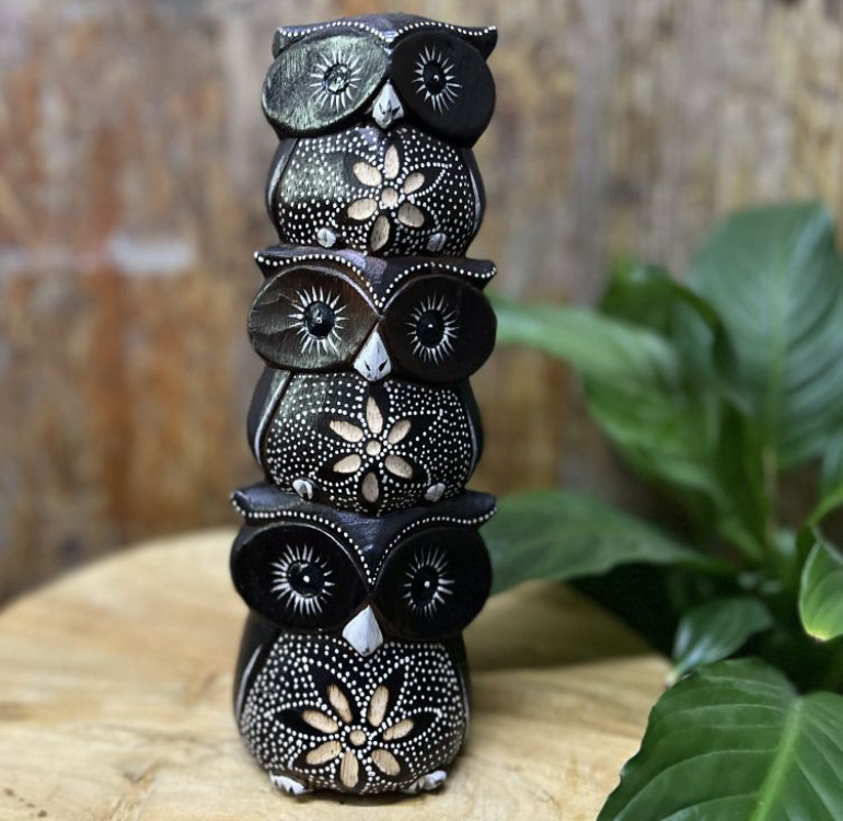 See No Evil Hear No Evil and Speak No Evil Dogs Hand carved