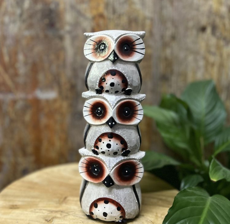 See No Evil Hear No Evil and Speak No Evil Dogs Hand carved