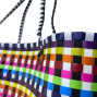 recycled plastic bag with orange weave