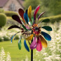 A colourful summery outdoor garden wind spinner on a stake. Summer Breeze Wind Spinner