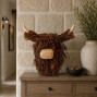A rattan cow ornament
