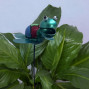 a metal outdoor indoor mini plant stake for your pot in the design of a yellow flower