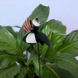 a metal outdoor indoor mini plant stake for your pot in the design of a seahorse