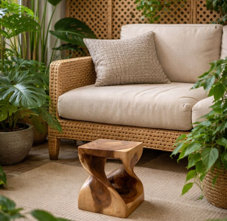 large-heart-twist-wooden-stool