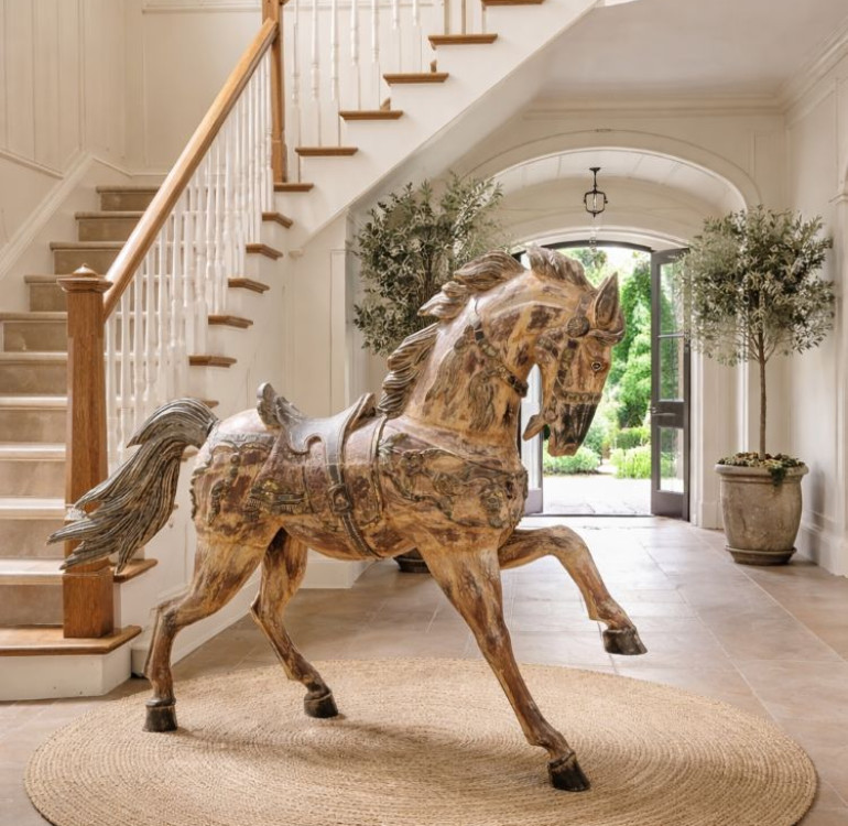 Hand Carved Wooden Entwined Hearts