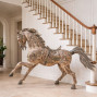 hand carved vintage horse sculpture, eyecatching, shappy chic with a carousel horse apprearance.