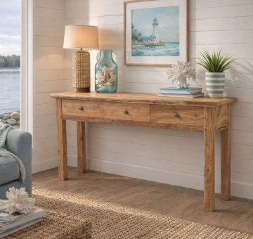 a beautifully made handcrafted teak sideboard with closing drawers