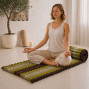 kapok filled rollable mattress in a Green and brown pattern design