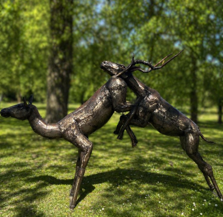 Large Recycled Metal antelopes