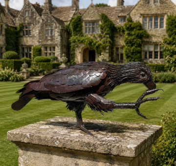 Hand crafted from recycled metal Eagle sculpture