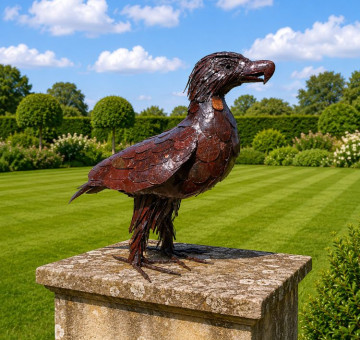 Hand crafted from recycled metal Eagle sculpture