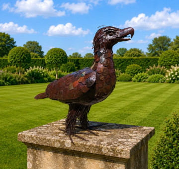 Hand crafted from recycled metal Eagle sculpture