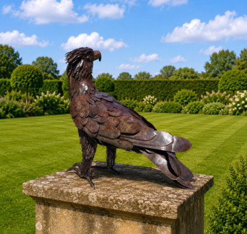Hand crafted from recycled metal Eagle sculpture