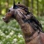 a recycled metal horse sculpture, statue for the garden