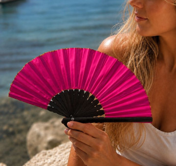 plain coloured handmade bamboo fans