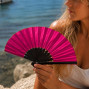 plain coloured handmade bamboo fans