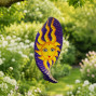 Metal colourful parrot wind spinner with moving tail