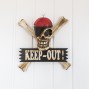 Keep Out Pirate skull & crossbones plaque