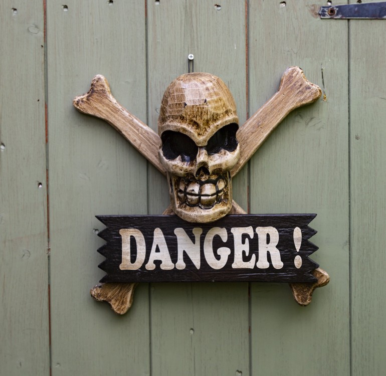 Danger skull and crossbones Pirate Plaque