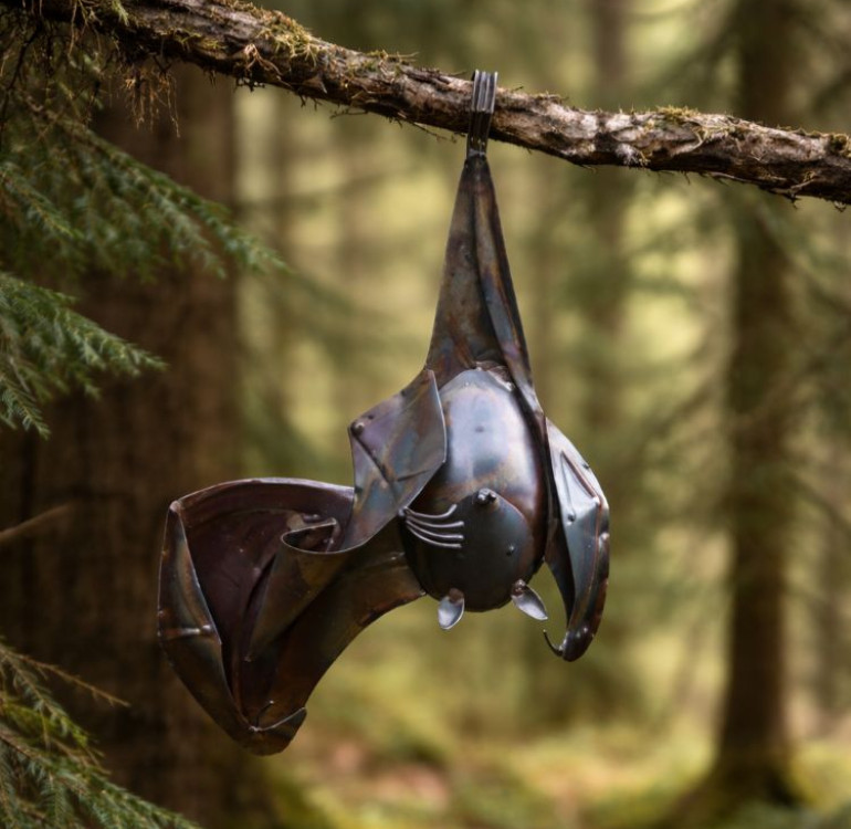 Hanging Bat with Open Wing