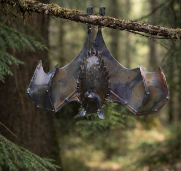 Hanging Bat with Open Wing