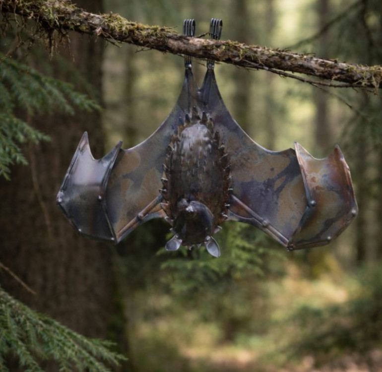 Hanging Bat with Open Wing