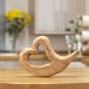 Hand Carved Wooden Curved Heart