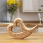 Hand Carved Wooden Curved Heart