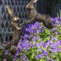 Hand Crafted Metal Boxing Hares