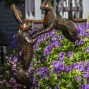 Hand Crafted Metal Boxing Hares