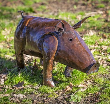 Hand Crafted Metal Pig
