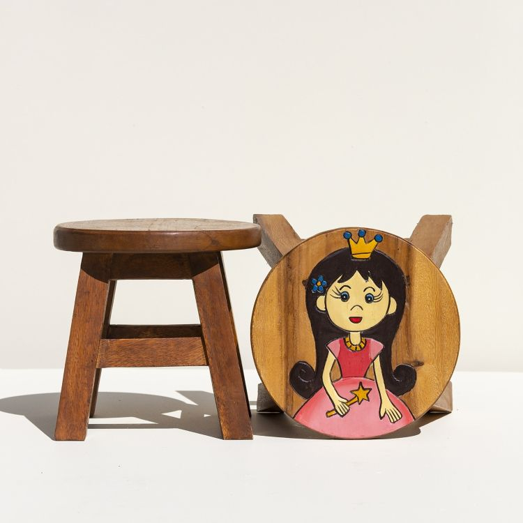 Princess Stool Hand Crafted Stool Pink Princess