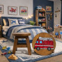 Hand Crafted Stool Red Fire Engine
