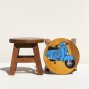 Hand Crafted Stool Blue Vespa Scooter