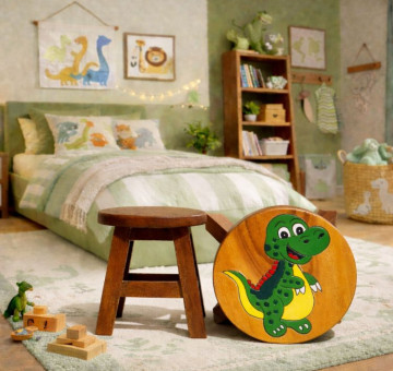 Hand Crafted Stool Junior T Rex Dinosaur