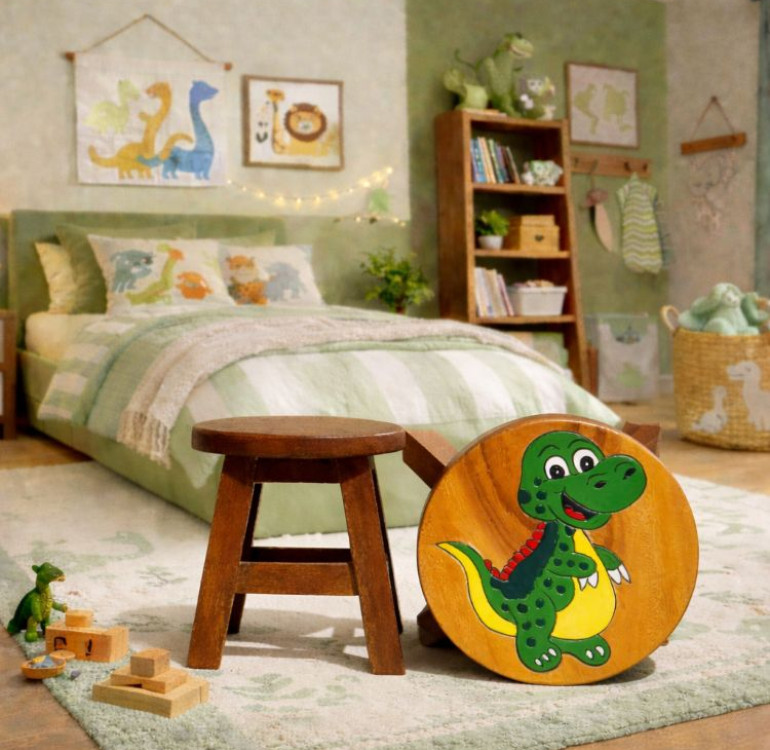 Hand Crafted Stool Junior T Rex Dinosaur