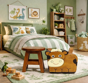 Hand Crafted Stool Cute Cow Shape