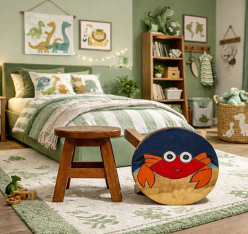 Hand Crafted Stool Sea Crab
