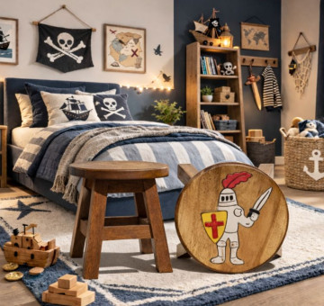 Hand Crafted Stool Brave Knight